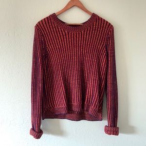 two tone cable knit sweater